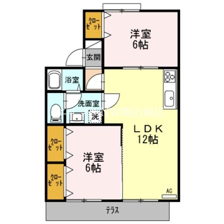 大元駅 徒歩5分 1階の物件間取画像